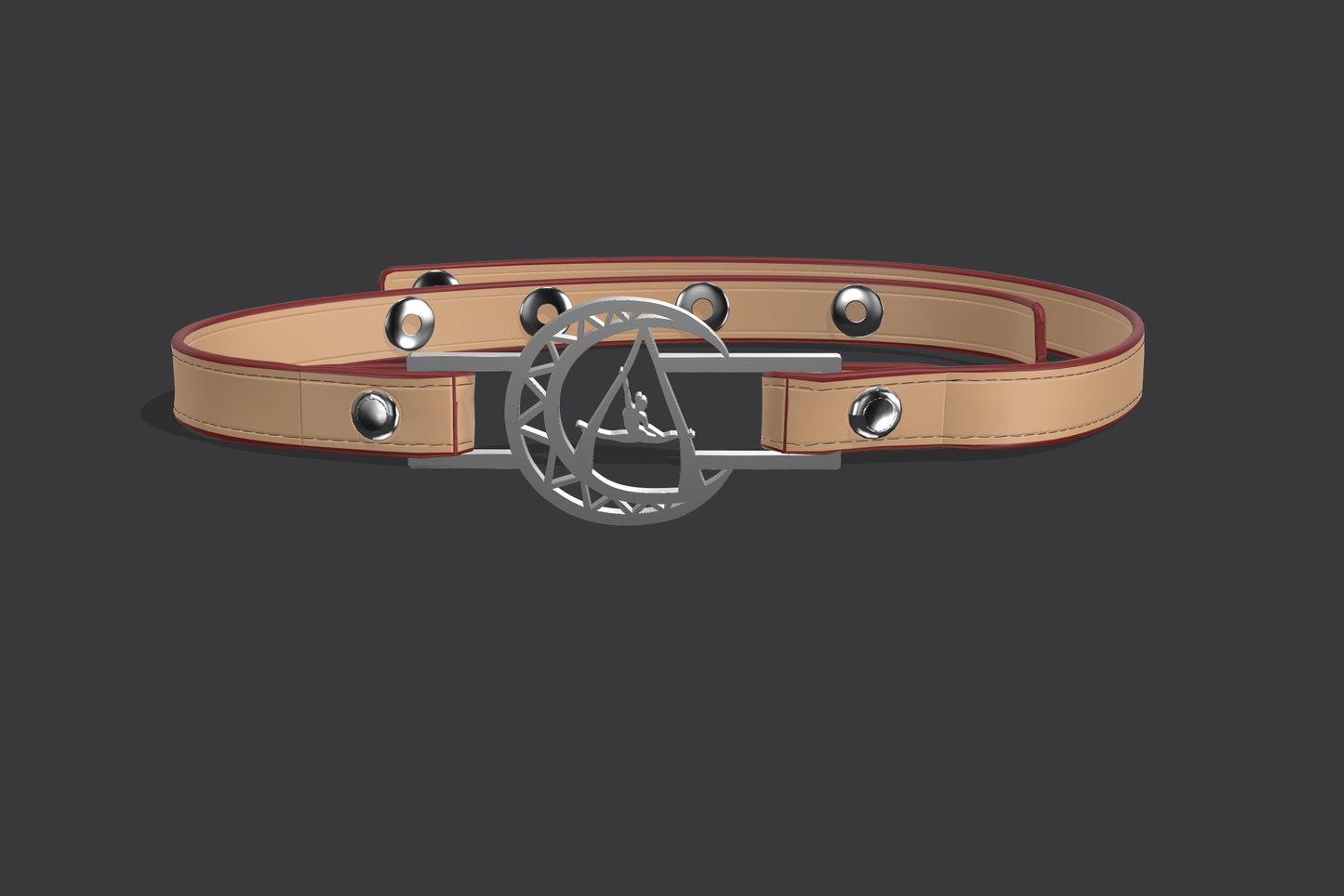 Cintura beige bordi rossi